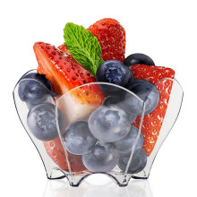Promotion - Party Supplies, Disposable Plastic Tableware, 70*44mm/60ml Black Petal Dessert Cake Bowl, 20/Pack
