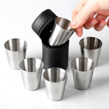 6Pcs 30ml Outdoor Practical Travel Stainless Steel Cups Mini Set Glasses For Whisky Wine With Case Portable Drinkware