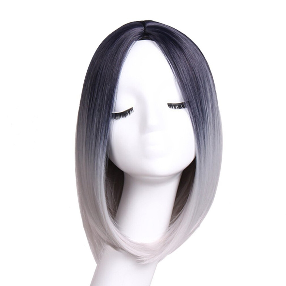 Wejoy Unisex Short Hair Bobo Head High Temperature Fiber Wigs Straight Synthetic Hair