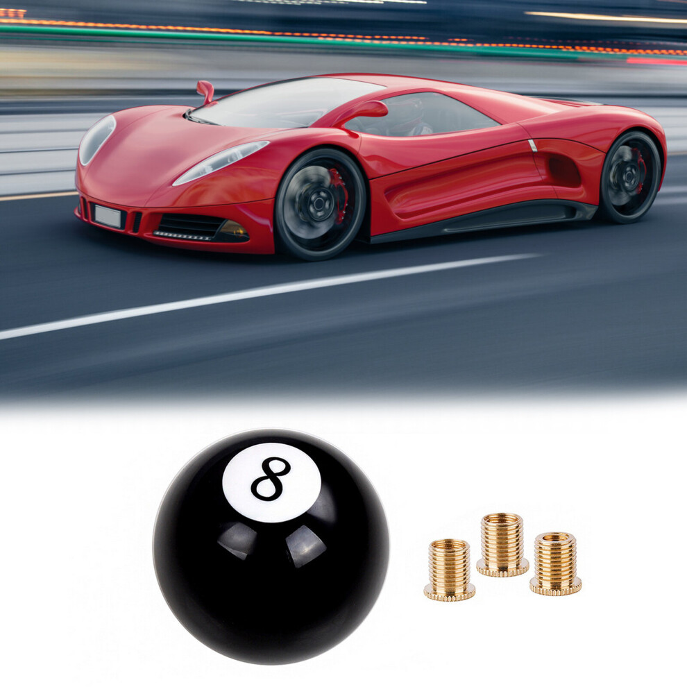 8 Eight Pool Billiard Ball Gear Shift Knob W/ Adapter Universal Vehicle At/Mt Shifter Lever Head Black 5063131442168