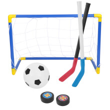 Children Sports Ice Hockey Soccer Goals Balls Pump Practice Game Toy SetKids