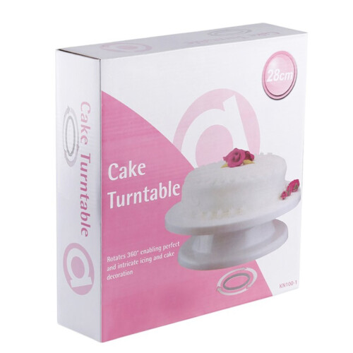 White 11'' 28cm Cake Making Turntable Rotating Decorating Platform Stand Display 2