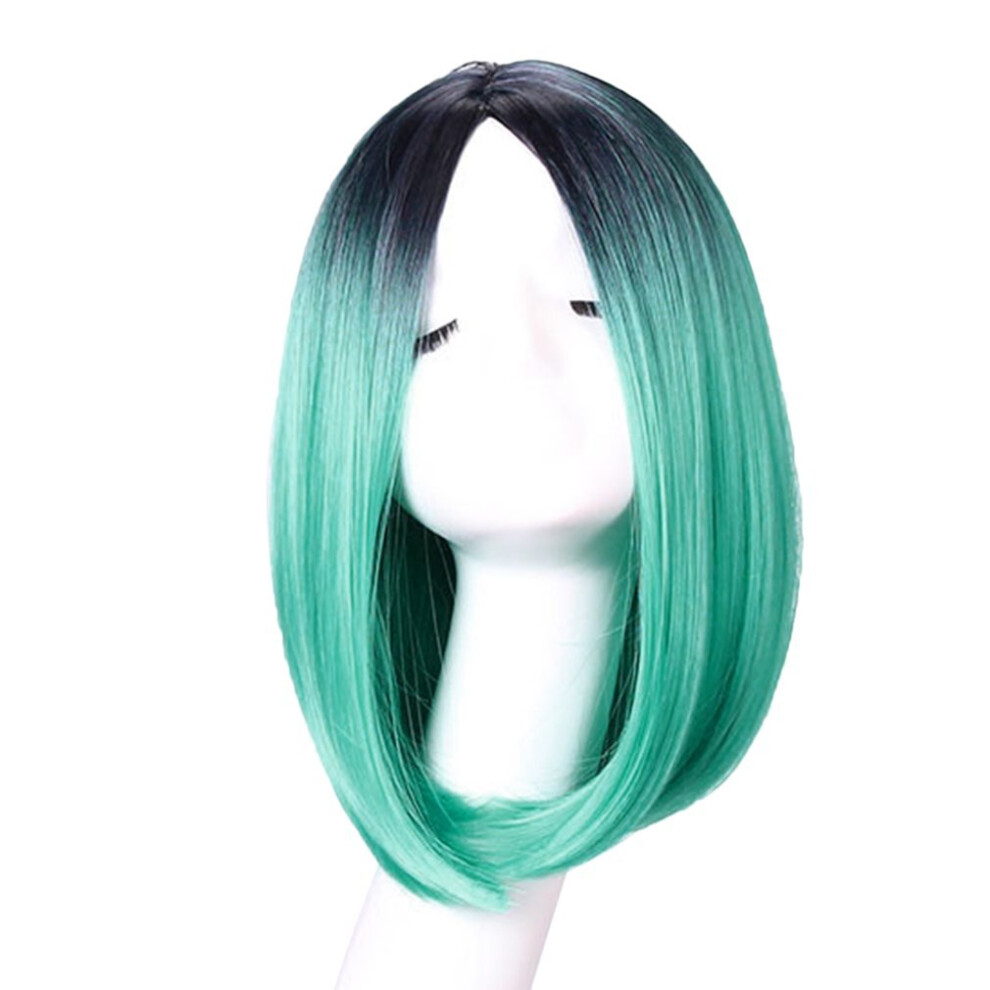 Wejoy Unisex Short Hair Bobo Head High Temperature Fiber Wigs Straight Synthetic Hair