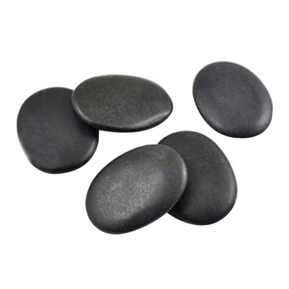 Wejoy Black 7Pcs Natural Energy Massage Stone Set Hot Spa Rocks Basalt Stone 3*4Cm Size Therapy Stone Pain Relief Health Care