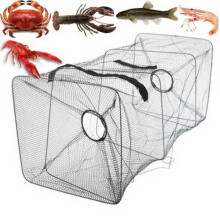 Fishing Net Mesh Trap Shrimp Traps Foldable Crab Fish Crawdad Shrimp Minnow Fishing Bait Trap Cast Dip Net Cage Accessories#p3