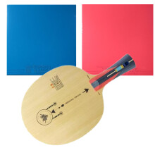 Playa Sundial ALC 5 Wood 2 Carbon Professional with Blue Pink Rubber Table Tennis Blade for New Material 40+