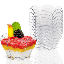 Promotion - Party Supplies, Disposable Plastic Tableware, 70*44mm/60ml Petal Dessert Cake Bowl, 20/Pack