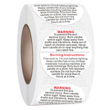 500 Pcs/Roll Candle Warning Label Stickers Candle Jar Container Stickers Waterproof Wax Melting Safety Label Vow Label Stickers