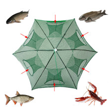 Strengthened 6 Holes Automatic Fishing Net Shrimp Cage Nylon Foldable Fish Trap Cast Net Cast Fold Crab Trap Fishing Network