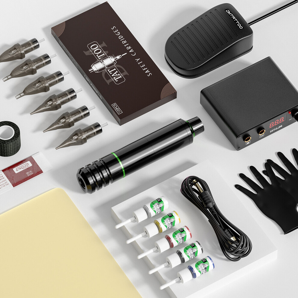 Wejoy Tattoo Kits Tattoo Machine Sets Professional Tattoo Power Needles Set Permanent Makeup Pen Machine Color Ink For Tattoo Artist
