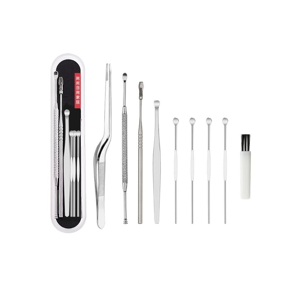 Wejoy 8Pcs Ear Wax Pickers Stainless Steel Ears Picks Removal Curette Remover Cleaning Stick Tool Earpick Facial Beauty Tools