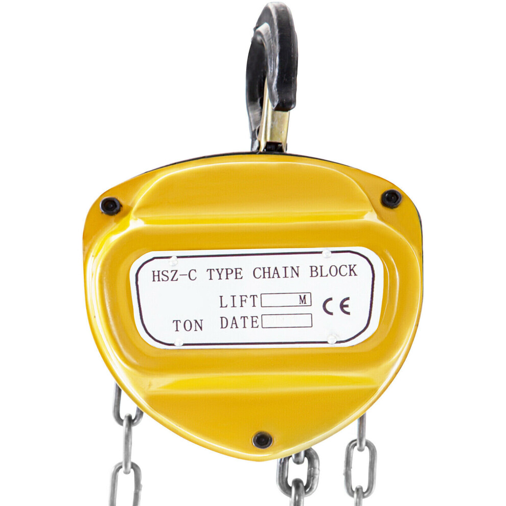 Vevor 0.5/1/2T Chain Hoist Anti-Rust Manual Chain Block 10Ft/3M 20Ft/6M With Two Hooks For Lifting Pulling Dragging Construction 5063131586985