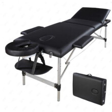 3 Sections Folding Aluminum Tube SPA Bodybuilding Massage Table Kit White salon chair massage chair camilla masaje plegable