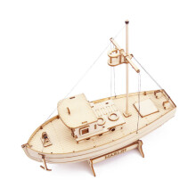 Wooden Ship Model Building Kits Sailboat Fishing Boat 3D Puzzle Assembly Wood DIY Mechanical Toy Desk Decoration For Kids Adults