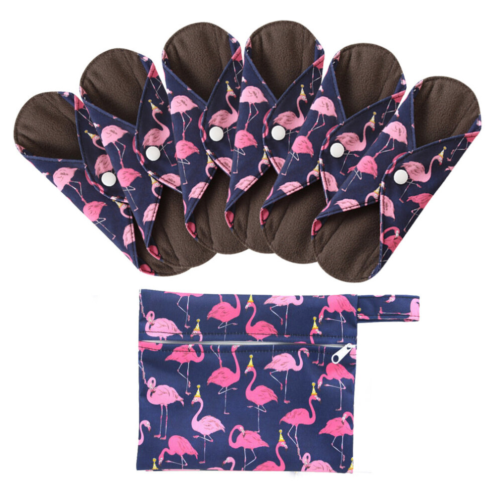 Wejoy Sanitary Pads Reusable Cloth Menstrual Pads Washable Sanitary Towel Cloth Bamboo Menstrual Pads 6 Pcs Cloth Pads With Wet Bag