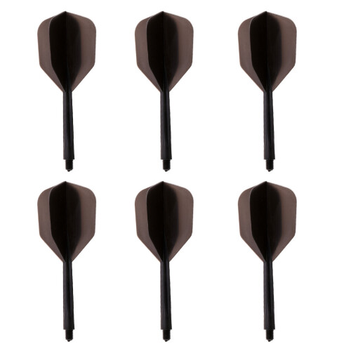 12 Sets 2BA Thread Dart Shafts with Transparent Dart Flights -Black 1