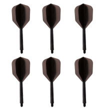12 Sets 2BA Thread Dart Shafts with Transparent Dart Flights -Black
