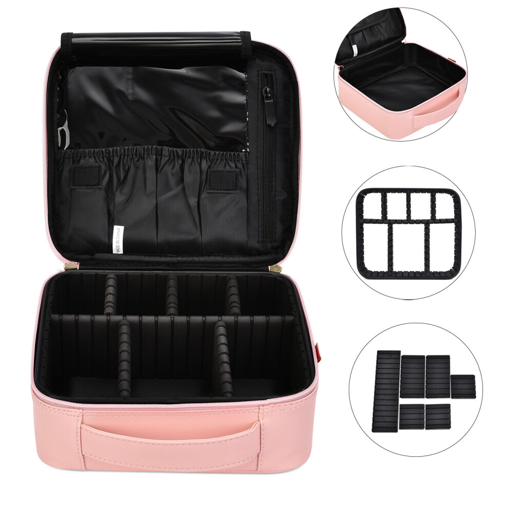 Wejoy Niceebag Makeup Bag Travel Cosmetic Bag Cute Makeup Case Organizer Large Portable Cosmetic Train Case With Removable Dividers