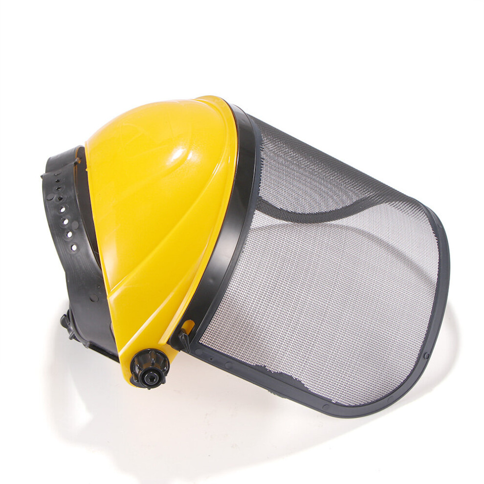 Garden Grass Trimmer Safety Helmet Hat With Full Face Mesh Visor For Logging Brush Cutter Forestry Adjustable Protective Mask 5063131551297