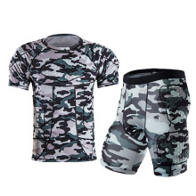 Sports Safety Compression T-Shirt Football Shoulder Pads Men Goalkeeper Armor Padded Uniform Set Soccer Entertainment Gear 2022