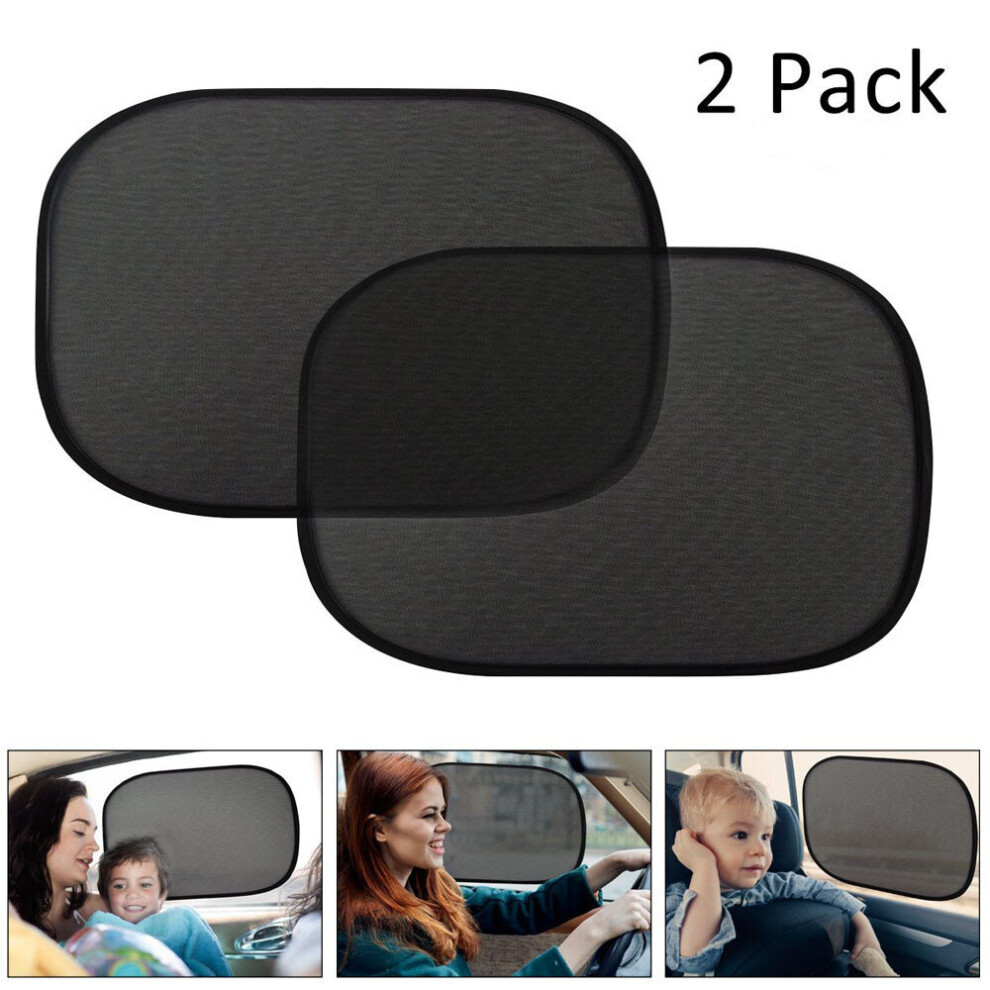 Car Window Shade 2 Pack 44X36cm Cling Sunshade For Car Windows Sun Glare Uv Rays Protection For Child Baby Side Window Sun Shade Wejoy