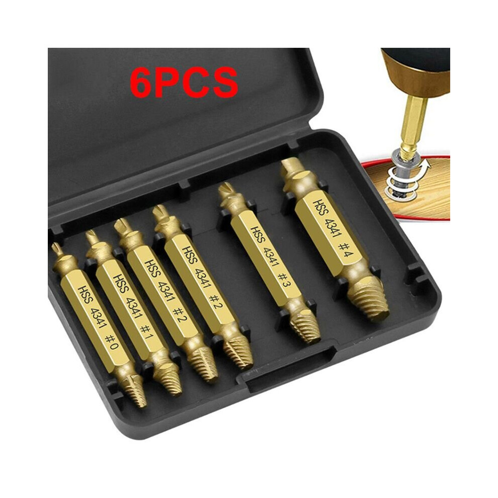 6Pcs Damaged Screw Extractor Speed Out Drill Bits Removal Tool Broken Bolt Remover Deburrer 5063131358483