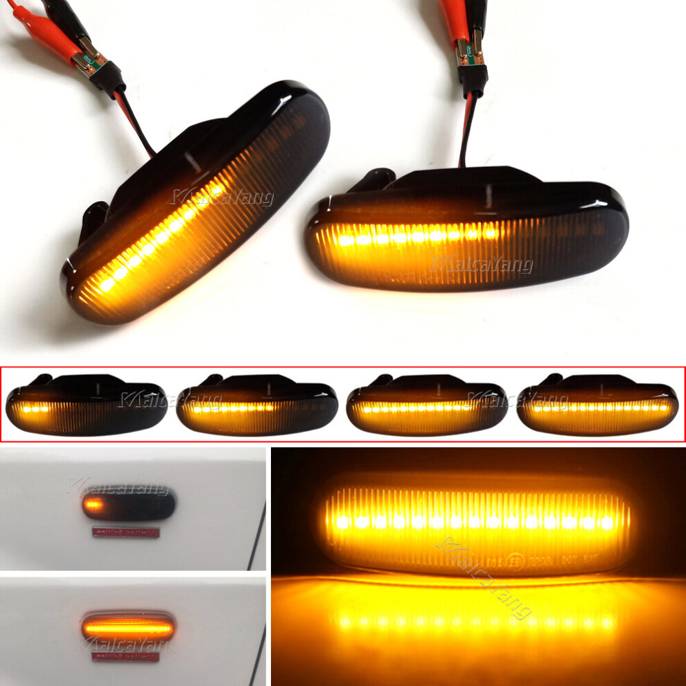 2X Dynamic Smoke Led Side Marker Turn Signal Lamp For Fiat Panda Punto Evo Stilo Qubo Peugeot Citroen Lancia Musa 350 Light 5063131415179