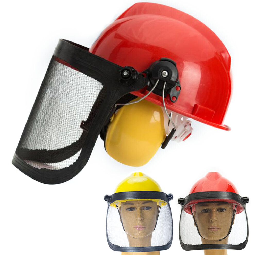 Forestry Chainsaw Safety Helmet Brushcutter Trimmer Protective Hat Forestry Visor Protection Logging Hat Ear Defenders Metal 5063131551365