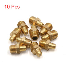 Uxcell 10Mm Male Thread Straight Hydraulic Grease Nipple Fitting Gold Tone 10Pcs