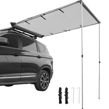 VEVOR Retractable Car Awning Vehicle Tent Car Accessories Adjustable Height 3.9'-6.2' 420D Oxford Waterproof SUV Rooftop Sun Sha