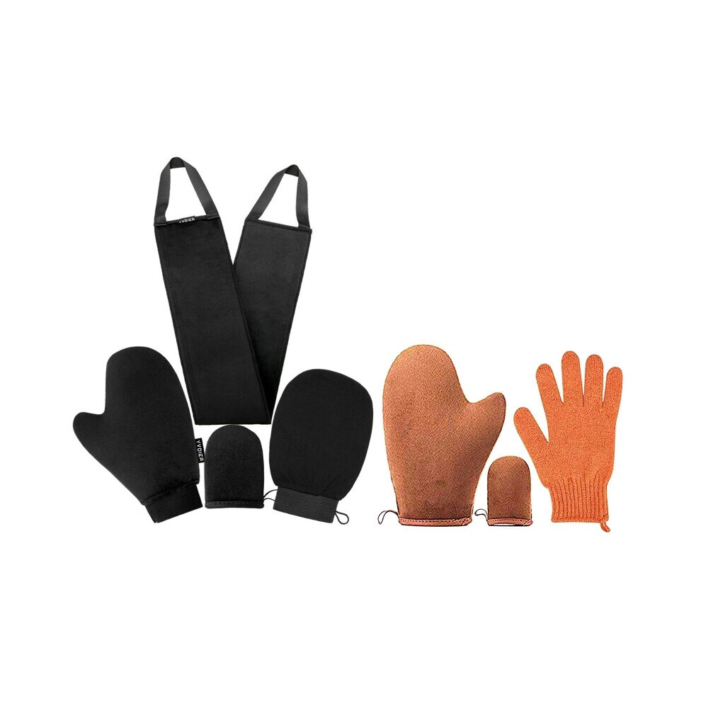 Wejoy Cream F1ff 4Pcs Self Tanning Mitt With Back Lotion Applicator Kit Exfoliator Glove Finger Face Mittens Summer Sunscreen Spray