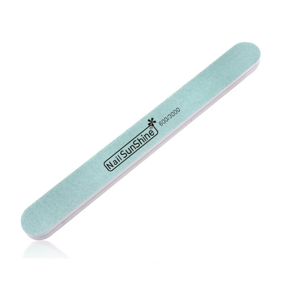 Wejoy Green 10Pcs/Lot Nail File Sponge Sanding Salon Sandpaper Buffer Nail Art Polish Tools Manicure Slim Crescent Grit 600/3000 Nail Files