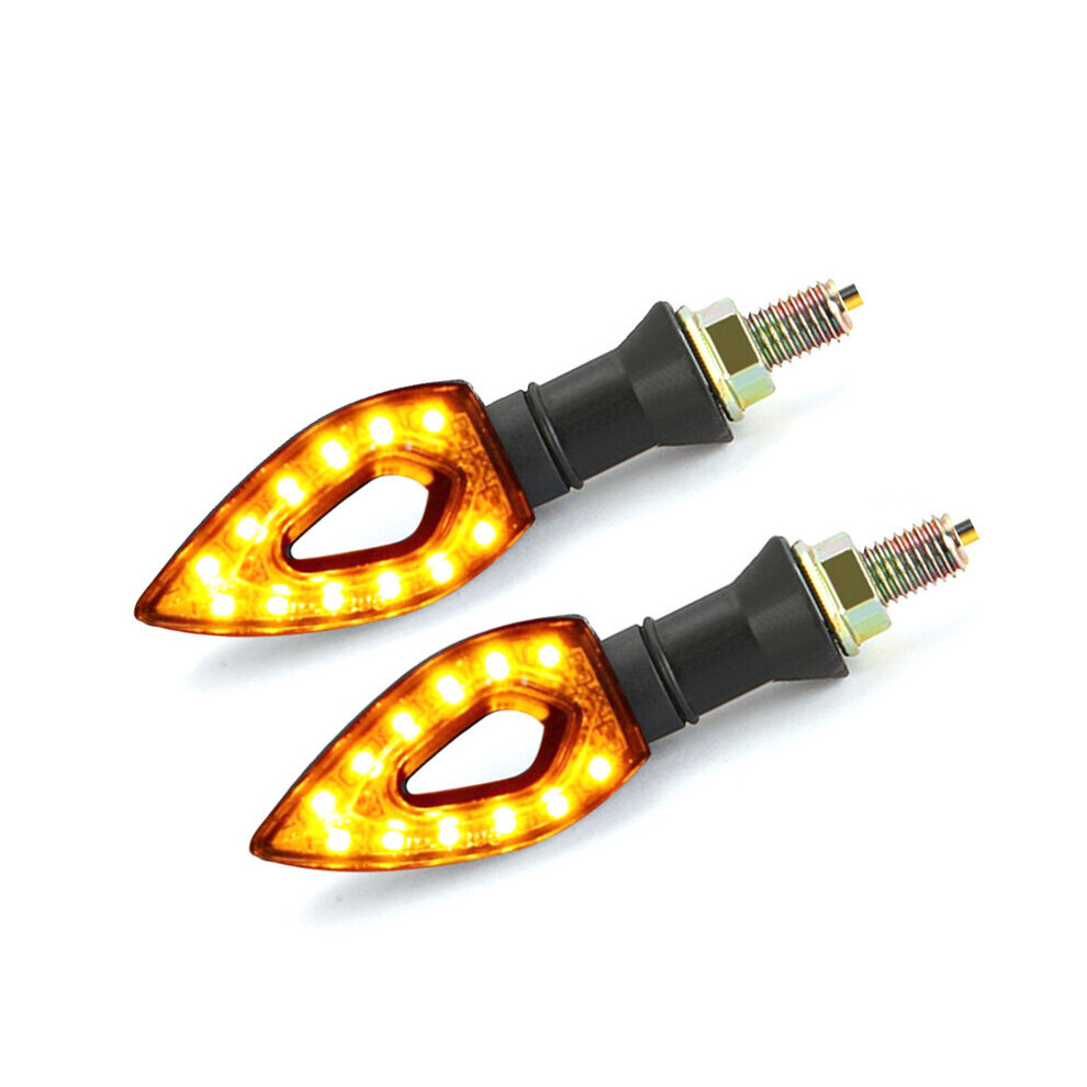 2Pcs Motorcycle Turn Signal Signals Tail Flexible 12 Led Indicators Universal Blinkers Flashers For Honda Grom Msx125 Light 5063131415254