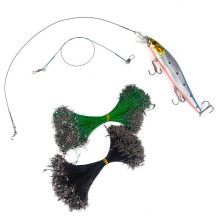 15/20/25/30CM Outdoor Fishing Gear Anti-bite Wire Front Wire Anti-wrap Braided Wire Fishing Line Steel Wire Leader With Swivel