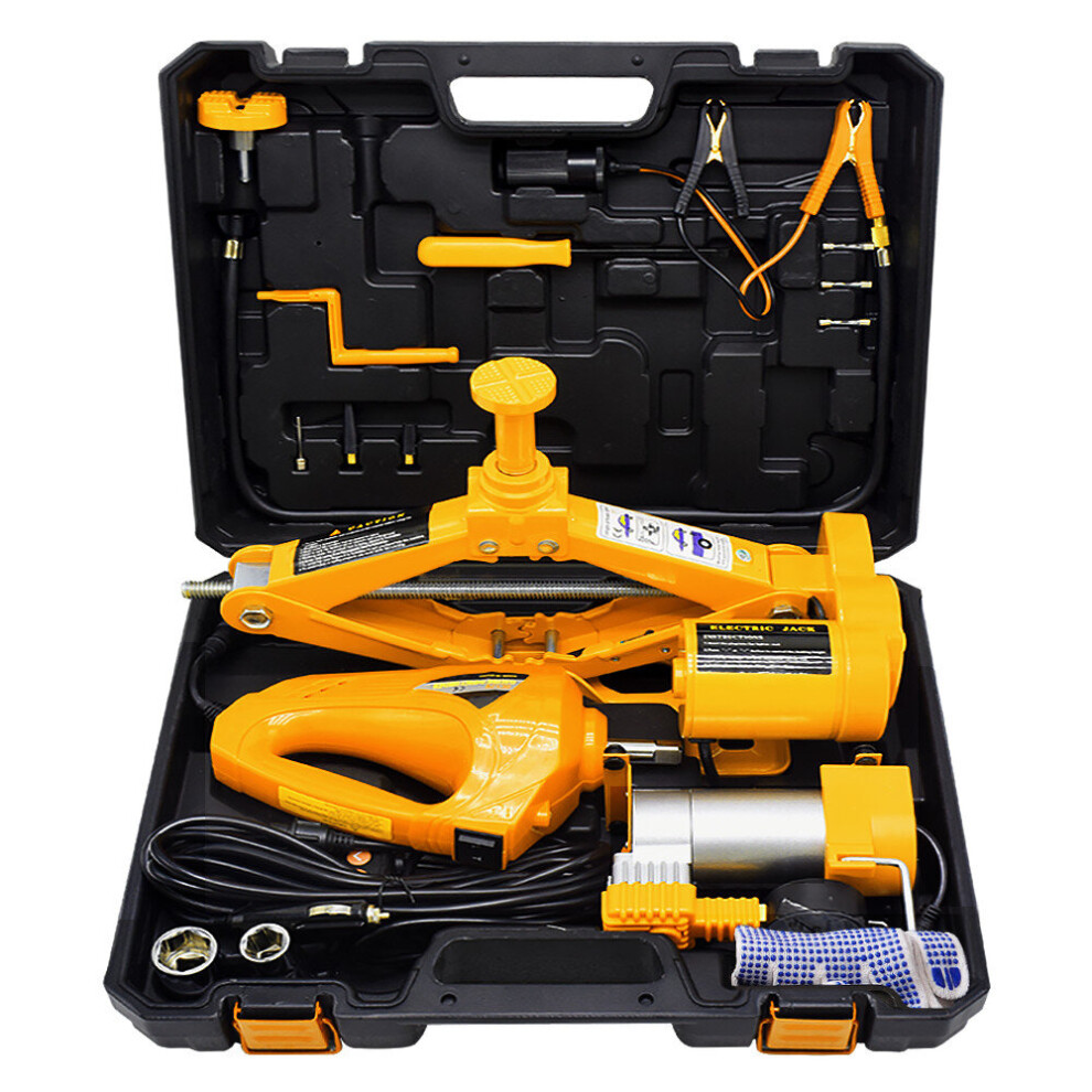 Nthpower 3 Ton Electric Car Jack Kit Lifting Set 12V 3 In 1 Scissors Jacks With Impact Wrench And Pump Auto Lift Repair Tools 5063131524314