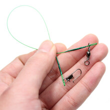 20PCS Anti Bite Steel Fishing Line Steel Wire Leader With Swivel Fishing Accessory Lead Core Leash Fishing Wire 15CM-30CM