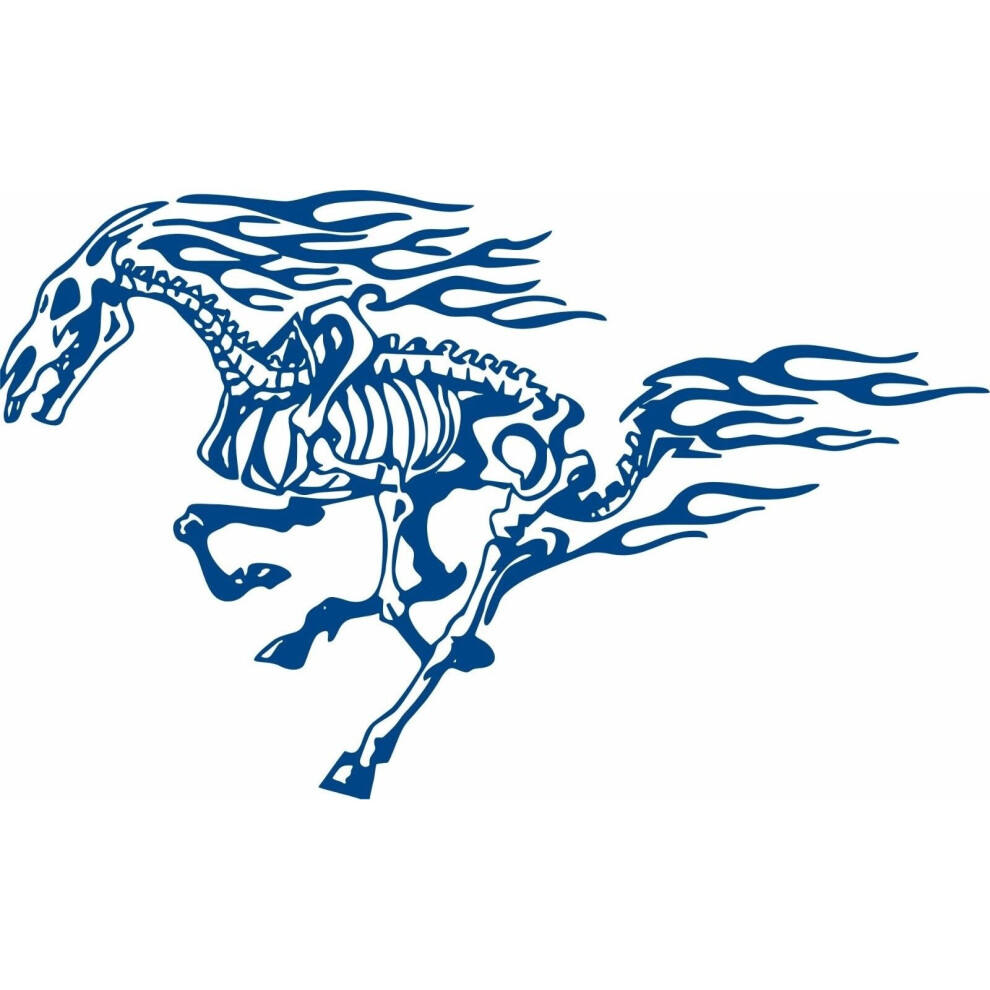 For 2Pcs Horse Tribal Fire Flame Skeleton Car Truck Window Large Vinyl Decal Sticker 5063131434729