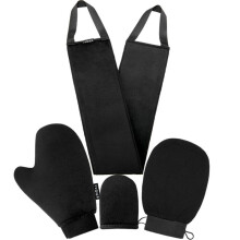 4Pcs Self Tanning Mitt with Back Lotion Applicator Kit Exfoliator Glove Finger Face Mittens Summer Sunscreen Cream Drop Shipping