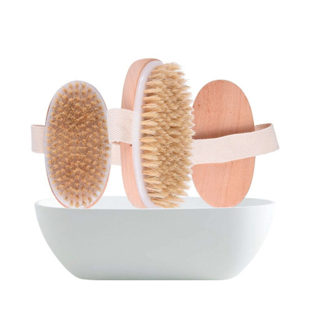 Wejoy Natural Boar Bristles Dry Body Brush Wooden Oval Shower Bath Brushes Exfoliating Massage Cellulite Treatment Blood Circulation