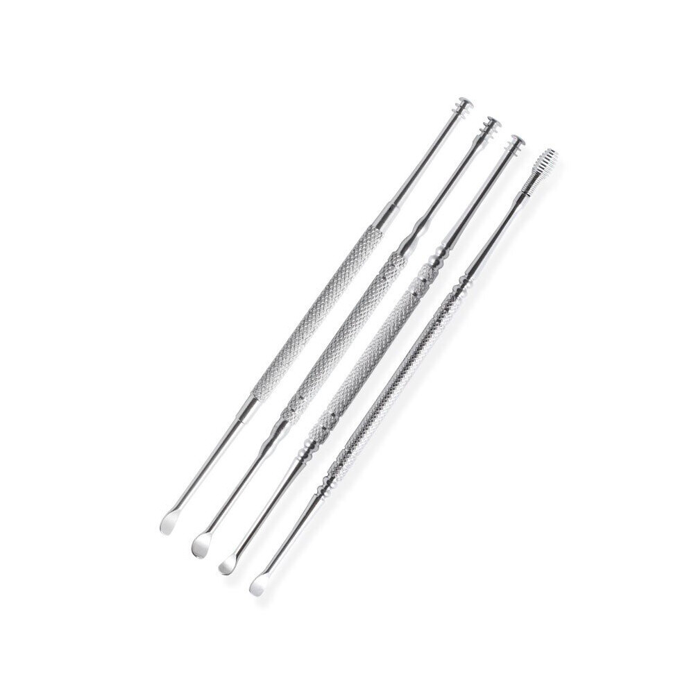 Wejoy 1Pcs Ear Pick Double-End Digging Ear Spoon Earwax Curette Remover Cleaner Ear Stainless Steel Spiral Earpick Cleaning Tool
