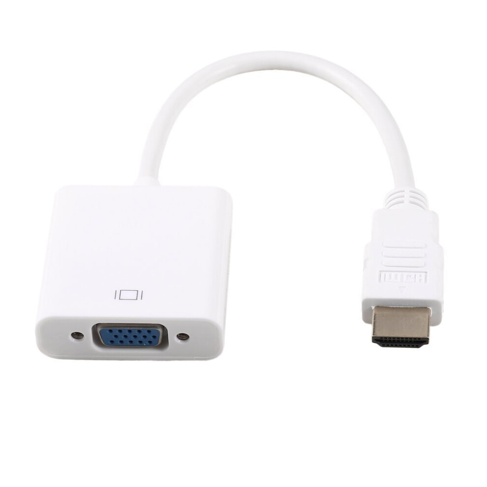 Hdmi Male To Vga Female Video Cable Cord Converter Adapter 1080P White 5063131636383