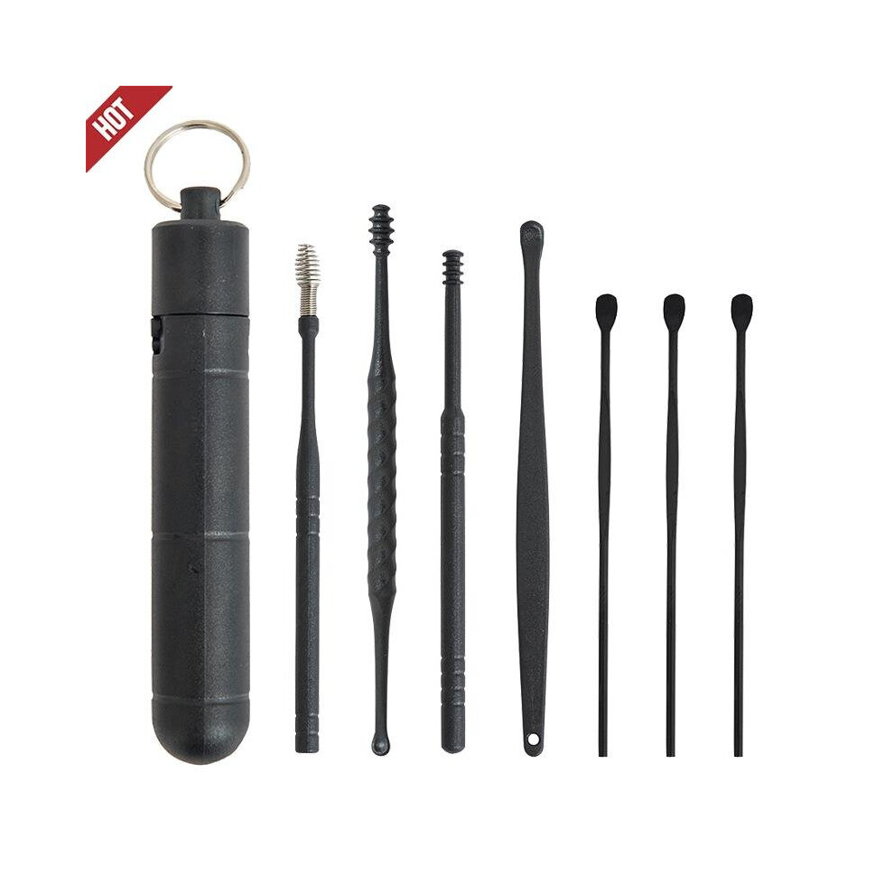 Wejoy 1/7Pc/Set Ear Cleaner Earwax Removal Tool Abs Earpick Curette Reusable Ear Cleaning Wax Remover Spring Spoon Ear Pick Cleanser
