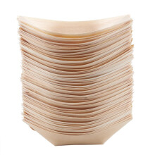 NHBR 50x finger food bowls boat biodegradable wood