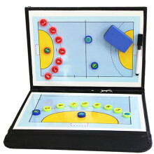 Portable Handball Tactical Board Basketball Board Tactic Foldable PU Handball Basketball Game Board Training Clipboard  referee