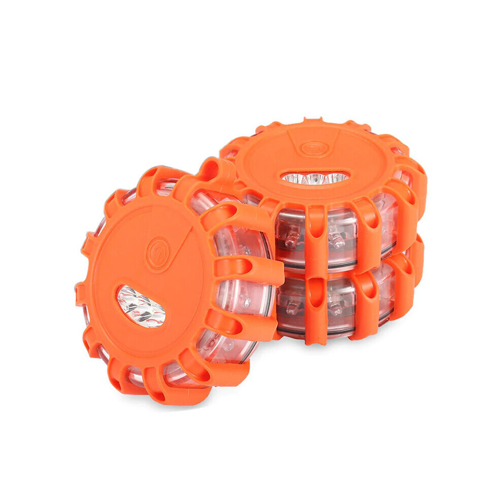 3Pcs Road Flares Emergency Lamp Flashing Warning Led Disc Car Roadside Safety Help Flash Beacon Rescue Magnetic Strobe Light/Red 5063131438659