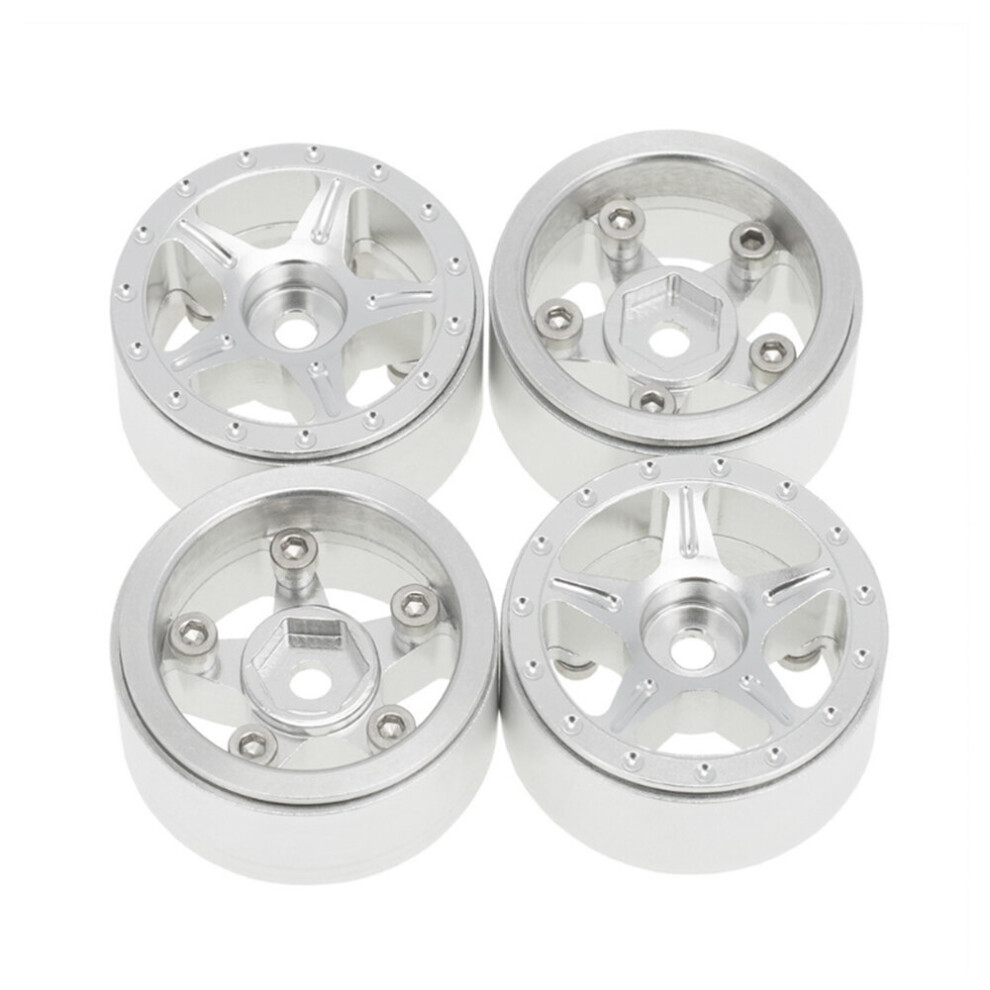 4Pcs Alloy Wheel Hub Metal Wheel Rim For 1/24 Axial Scx24 90081 Rc Crawler Car 5063131499346