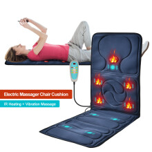 Electric Heating Vibrating Back Massager Mat Infrared Treatment Cushion Seat Pad Full Body Massage Chair Home Office Relaxation