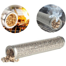 Stainless Steel BBQ Smoker Grill Tube Perforated Mesh Smoker Tube Filter Gadget Generator Pellet Smoking BBQ Accessories Tools