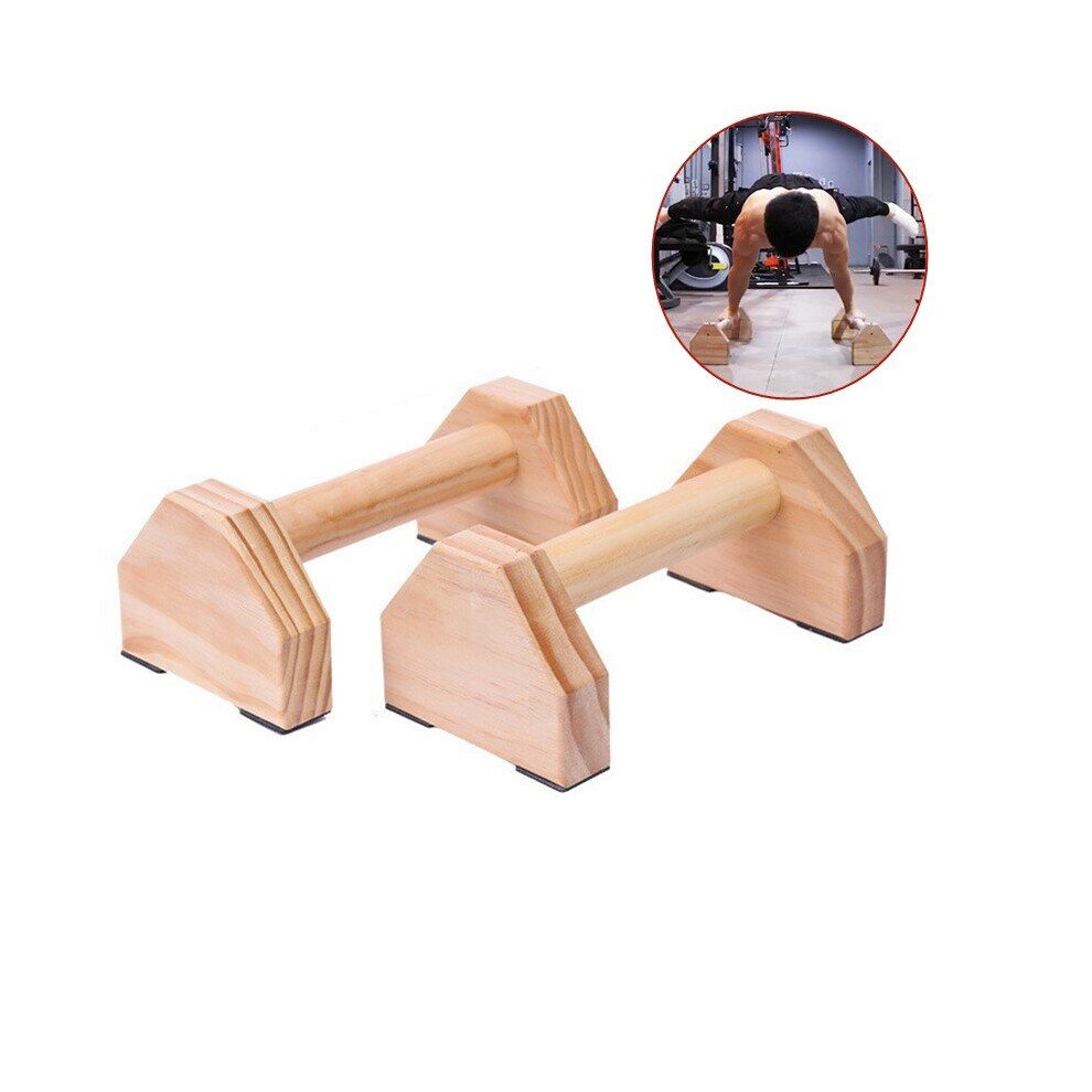 Wooden Push-up Stands Bars Home Gym Push Pull Training Calisthenics Body Building Anti-slip Parallettes Handstand Fitness Tool 