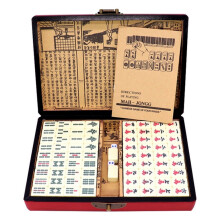 Mah-Jong Chinese Numbered Mahjong Set Game Board 144 Tiles Mah-Jong Set Portable Chinese Toy with Box Party Gambling Game Board